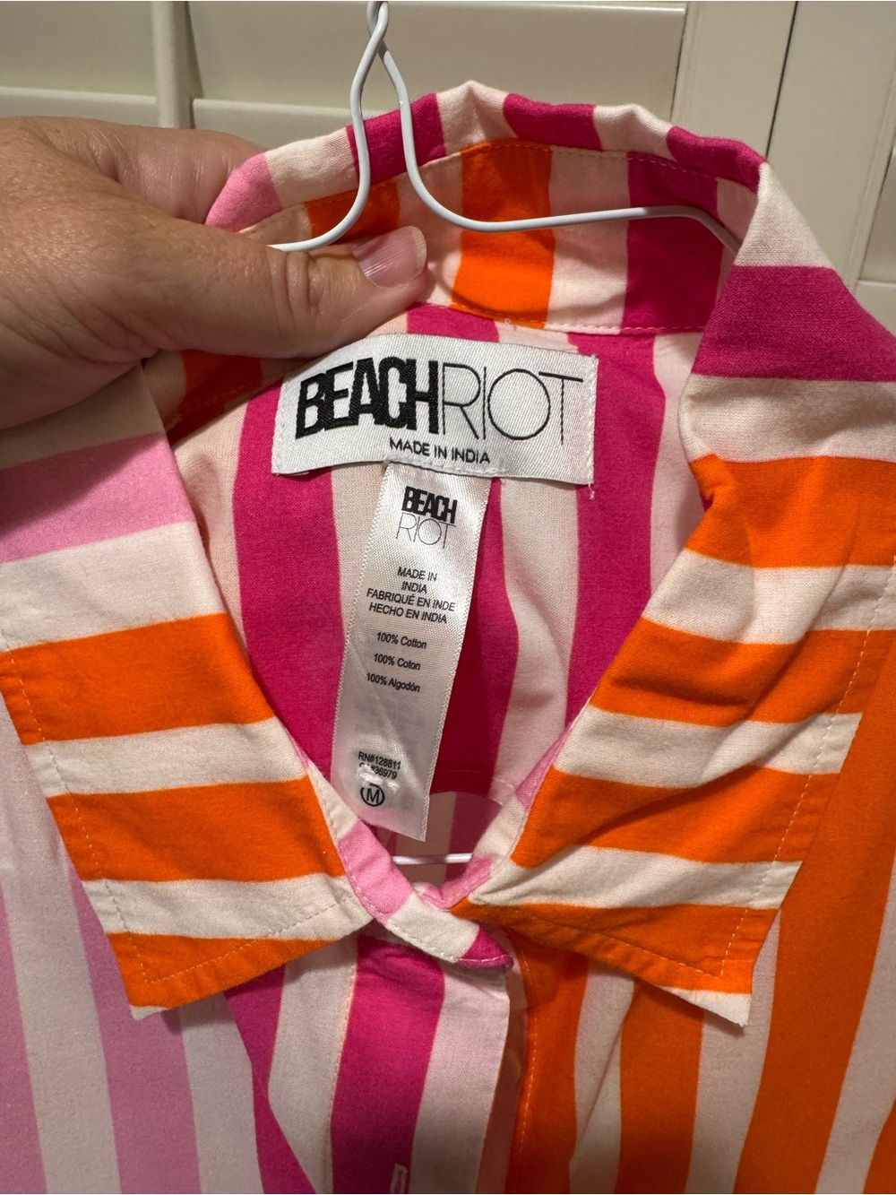 Beach Riot Alexa Top Sunset Stripe Button Down Shirt M Resort Cover Up - Picture 5 of 11